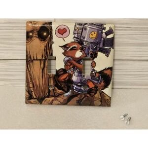 Guardians Of The Galaxy Double Light Switch Cover Rocket Raccoon Groot Marvel